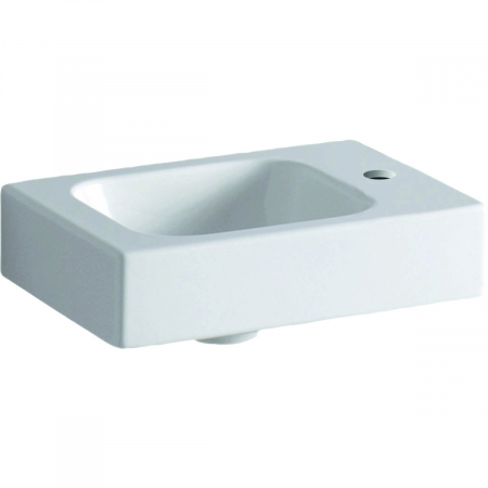 Chiuvete baie - Lavoar baie incastrat alb 38 cm, dreptunghiular, orificiu baterie dreapta, Geberit iCon