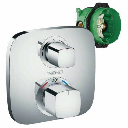 Baterii dus - Baterie dus termostatata Hansgrohe Ecostat E incastrata plus corp incastrat iBox
