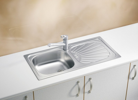 Chiuveta bucatarie inox leinen cu picurator, dreapta, Alveus Basic 80 [1]