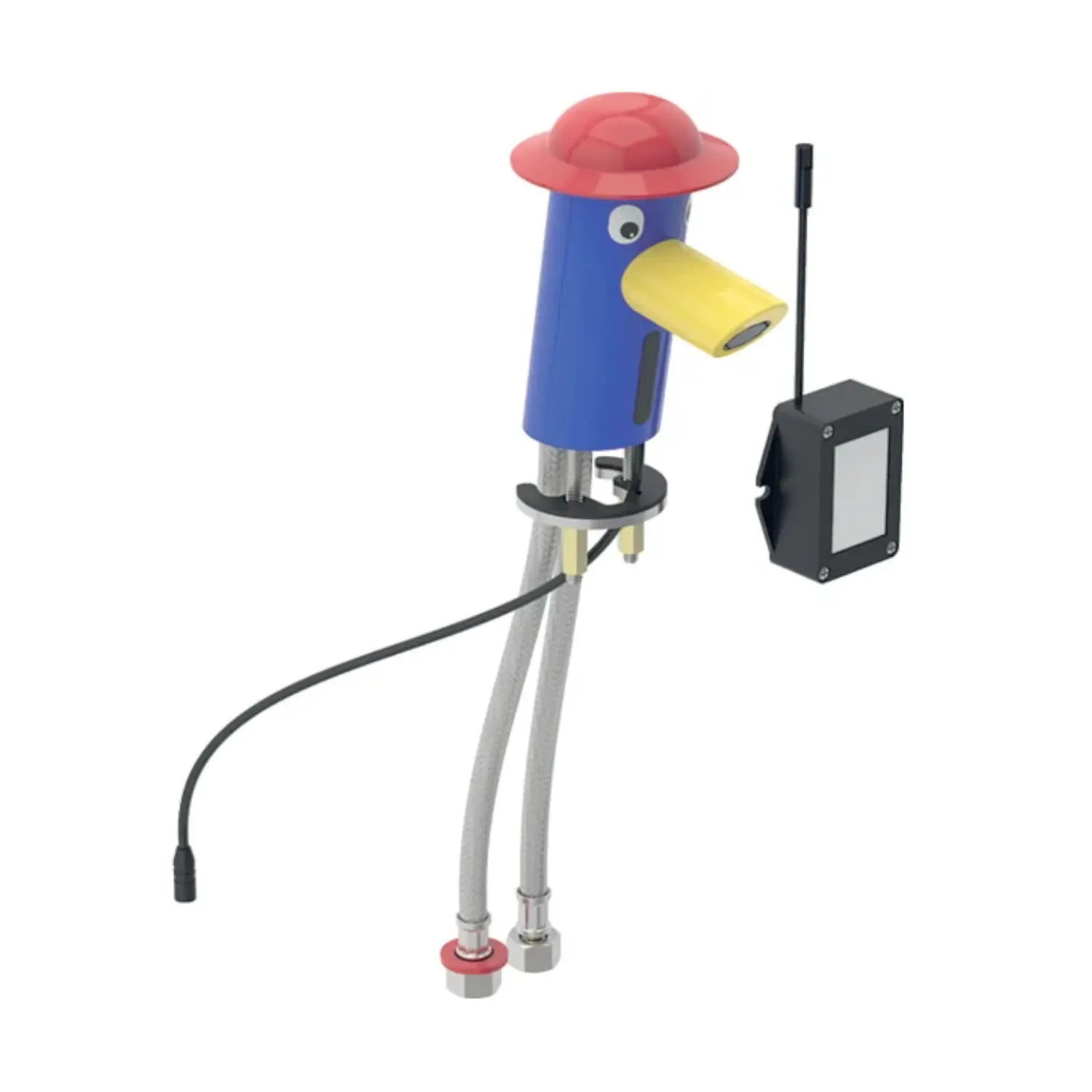 Baie - Baterie lavoar pentru copii, cu senzor, alimentare cu baterii, multicolor albastru/galben/rosu, Geberit Bambini