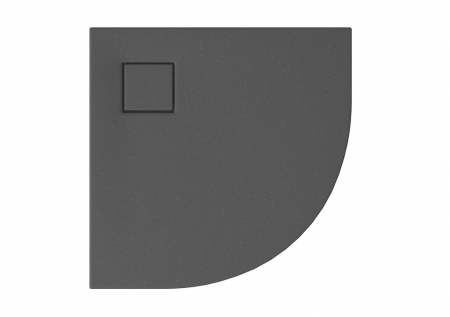 Cadita dus semirotunda gri mat 80x80 cm Cersanit Tako Slim cu sifon inclus [1]
