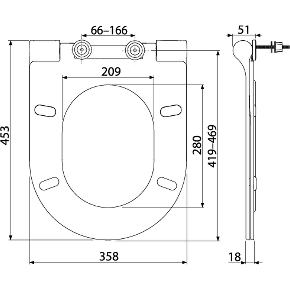 Capac wc soft close slim, alb Alcaplast 67 [1]