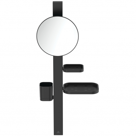 Set accesorii baie pentru lavoar Ideal Standard Alu+ negru mat 70 cm, oglinda mobila [1]