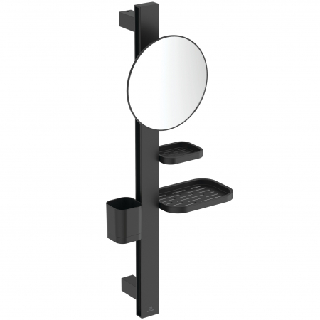 Accesorii lavoar - Set accesorii baie pentru lavoar Ideal Standard Alu+ negru mat 70 cm, oglinda mobila