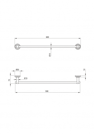 Suport prosoape baie, alama, 600 x 50 x 73 mm, Deante Temisto [3]