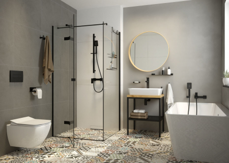 Cazi de baie freestanding - Cada baie freestanding dreptunghiulara lipita de perete 160 x 75 cm, Hiacynt, Deante