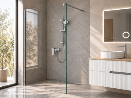 Pachet baie completă cu dus walk-in 80 cm, mobilier, lavoar si WC  Foglia Essential [2]