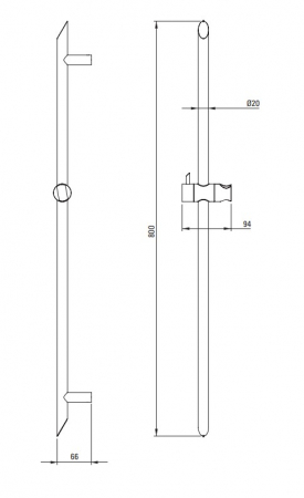 Bara de dus 80 cm, culoare titan, Deante Silia [1]