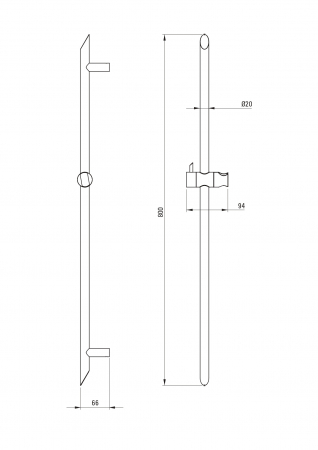 Bara de dus 80 cm, bronz, Deante Silia [1]
