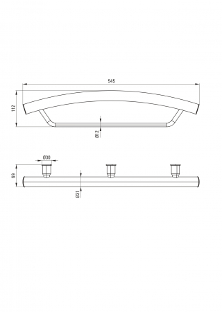 Bara de sustinere, cu suport prosop, 2 in 1, negru, montare pe perete Deante Vital [6]