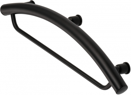 Accesorii dus - Bara de sustinere, cu suport prosop, 2 in 1, negru, montare pe perete Deante Vital