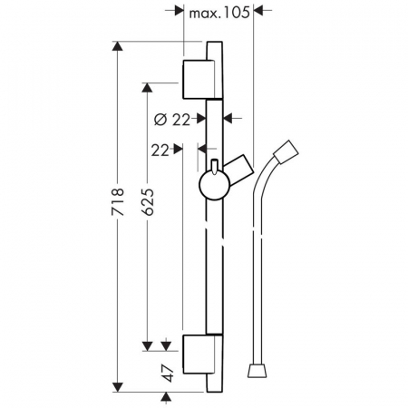 Bara dus auriu lucios Hansgrohe, Unica S Puro cu furtun 28632990 [1]