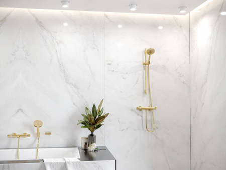 Bara dus auriu lucios Hansgrohe, Unica S Puro cu furtun 28632990 [2]