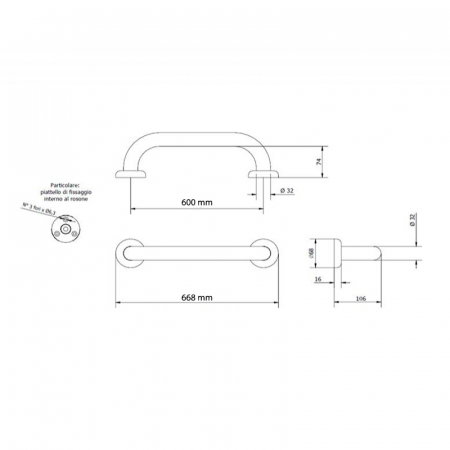 Bara suport ajutatoare 60 cm, alb, Thermomat [1]
