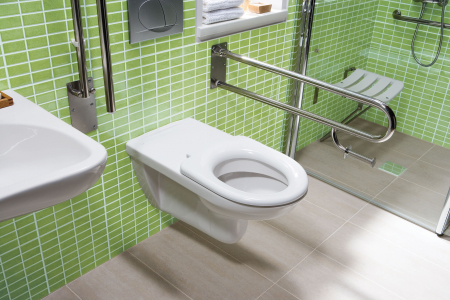 Bara suport ajutatoare rabatabila 83,4 cm cu suport hartie igienica, otel inixidabil, Jika Universum [1]