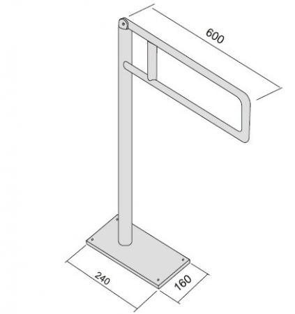 Bara suport ajutatoare stativa Cersanit Etiuda, 60 cm, crom [1]
