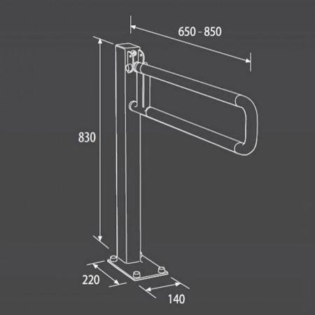Bara suport ajutatoare stativa rabatabila, 85 cm, alb, Thermomat [1]
