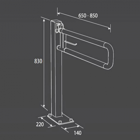 Bara suport ajutatoare stativa rabatabila cu suport hartie igienica, 85 cm, alb, Thermomat [1]