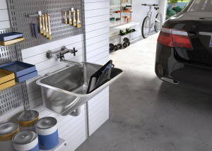 Chiuveta inox gradina sau service auto, cu picurator crom Deante K100 [2]