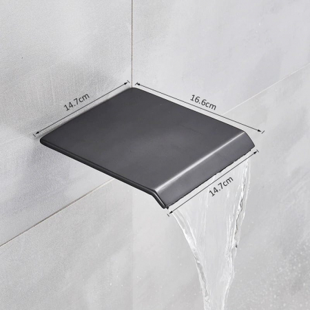 Bateria lavoar incastrata in perete, negru mat, curgere tip cascada, Schick [3]