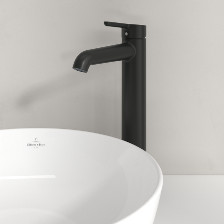 Baie - Baterie baie pentru lavoar cu ventil click-clack, negru mat, Villeroy&Boch Skyla 250