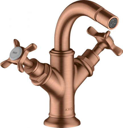 Baterii bideu - Baterie bideu red gold periat, dubla comanda, ventil pop-up inclus, Hansgrohe Axor Montreux