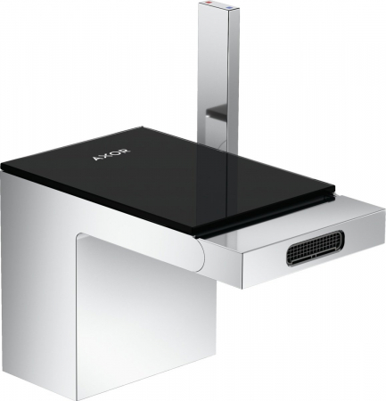 Baterii bideu - Baterie bideu crom/sticla neagra cu ventil click-clack inclus Hansgrohe Axor MyEdition