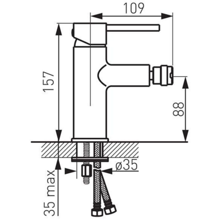 Baterie bideu cu ventil inclus, auriu lucios, FDesign Flusso [1]