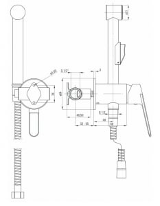 Baterie bideu culoare crom Deante cu para dus bideu, Jasmin [1]