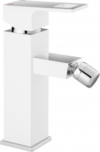 Baterii baie - Baterie bideu culoare crom/alb Deante cu ventil inclus, Anemon