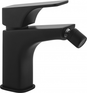 Baterii baie - Baterie bideu culoare neagra Deante cu ventil inclus, Hiacynt