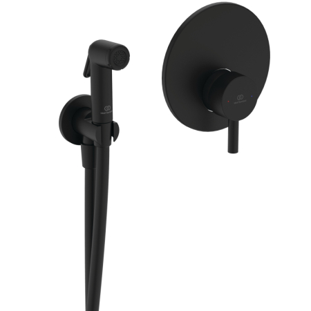 Baterii bideu - Baterie bideu incastrata, cu dus, furtun si suport, negru mat, Ideal Standard IdealSpray