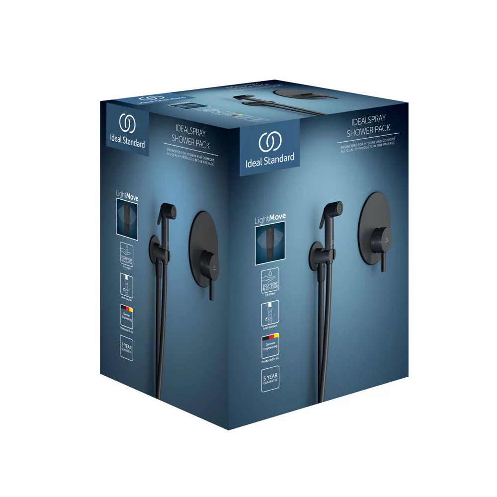 Baterie bideu incastrata, cu dus, furtun si suport, negru mat, Ideal Standard IdealSpray [5]