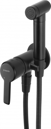 Baterii bideu - Baterie bideu incastrata cu para de dus culoare negru mat Deante, Arnika