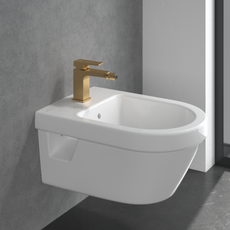 Baterie bideu, ventil cu tija inclus, auriu periat, Villeroy&Boch  Architectura Square [3]