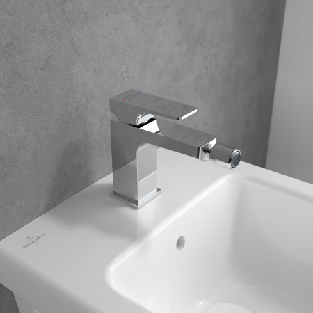 Baterie bideu, ventil cu tija inclus, crom, Villeroy & Boch  Architectura Square [1]