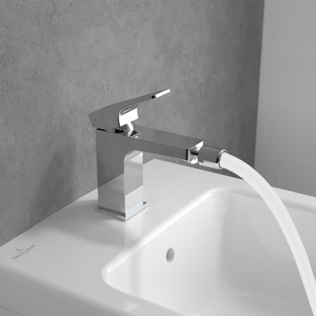 Baterie bideu, ventil cu tija inclus, crom, Villeroy & Boch  Architectura Square [5]