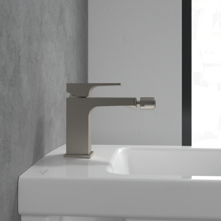 Baterie bideu, ventil cu tija inclus, nichel periat, Villeroy&Boch  Architectura Square [2]