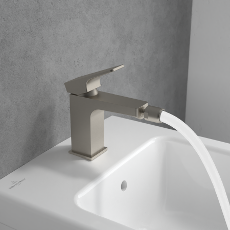 Baterie bideu, ventil cu tija inclus, nichel periat, Villeroy&Boch  Architectura Square [6]