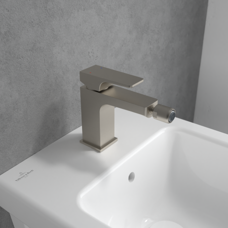 Baterie bideu, ventil cu tija inclus, nichel periat, Villeroy&Boch  Architectura Square [1]