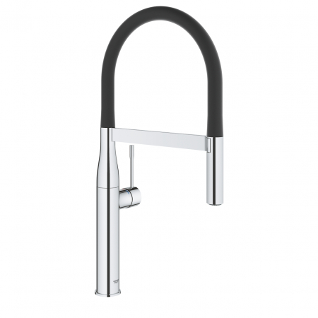 Baterii bucatarie cu pipa flexibila - Baterie chiuveta bucatarie cu pipa flexibila neagra Grohe Essence