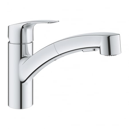 Baterii bucatarie cu dus - Baterie chiuveta bucatarie cu dus extractibil crom Grohe Eurosmart New