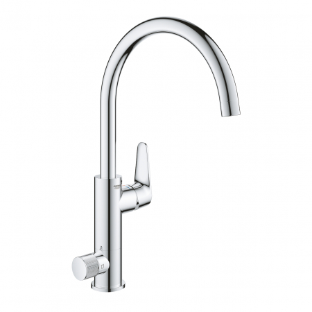 Baterii clasice bucatarie - Baterie chiuveta bucatarie cu functie filtru crom Grohe Blue Pure Baucurve