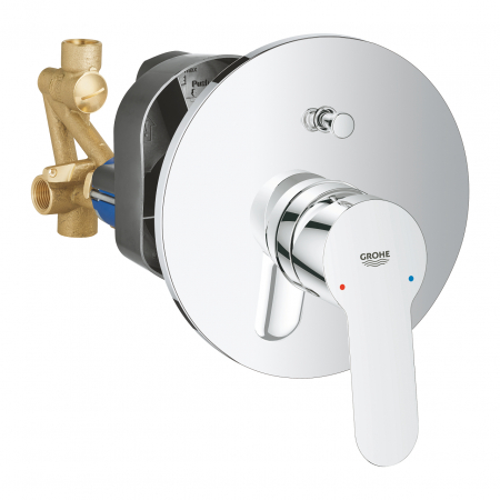 Baterii cada - Baterie cada sau dus incastrata crom, corp incastrat inclus, Grohe BauEdge