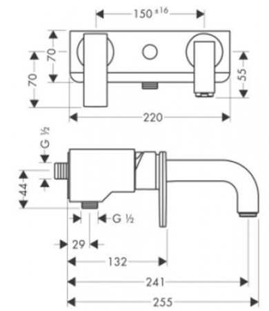 Baterie cada crom Hansgrohe Axor Citterio [1]