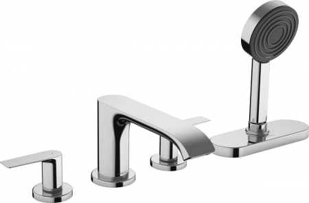 Baterii cada - Baterie cada culoare crom lucios cu 4 orificii si sBox, Hansgrohe Vivenis