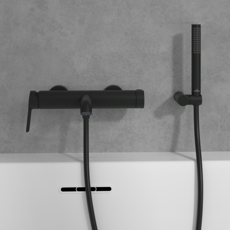 Baterie cada-dus cu montaj pe perete, negru mat, Villeroy&Boch Skyla [2]
