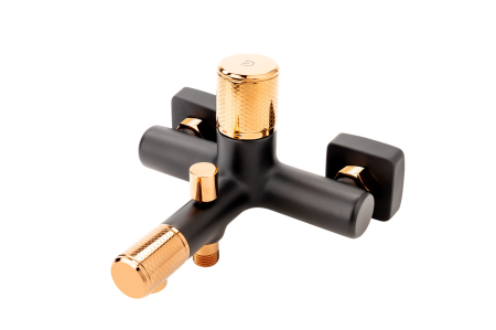 Baterii cada - Baterie cada - dus FDesign Ardesia, monocomanda, negru mat/rose gold lucios