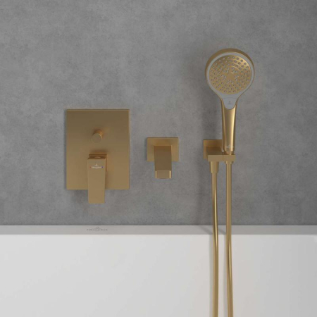 Baterie cada-dus, montaj incastrat, auriu periat,  Villeroy&Boch Architectura Square [1]
