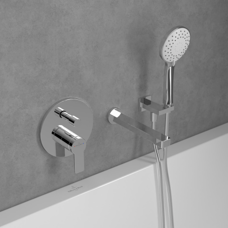 Baterie cada-dus montaj incastrat, crom, Villeroy&Boch Architectura [1]